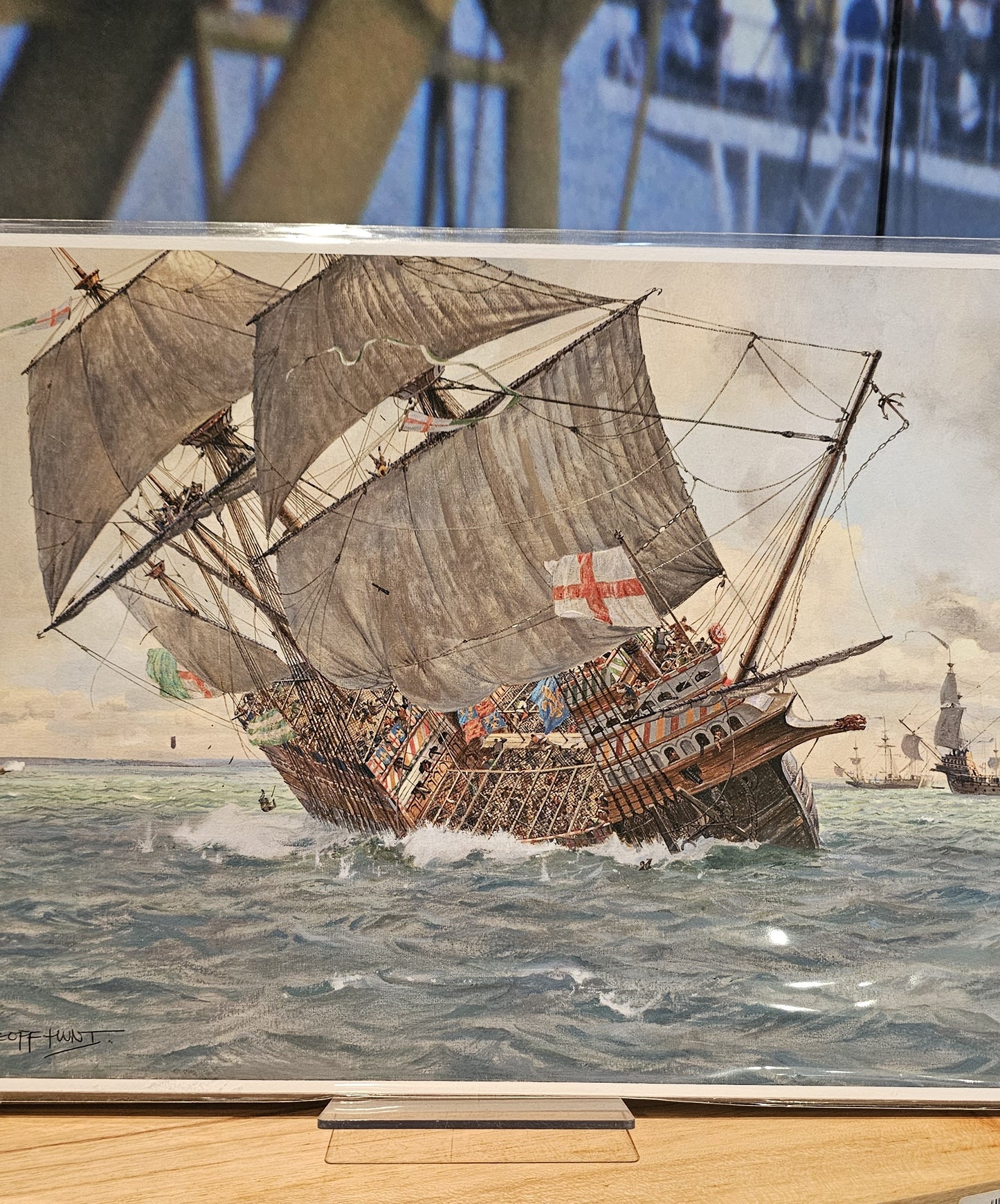 A3 Geoff Hunt - Mary Rose Sinking Signed Print