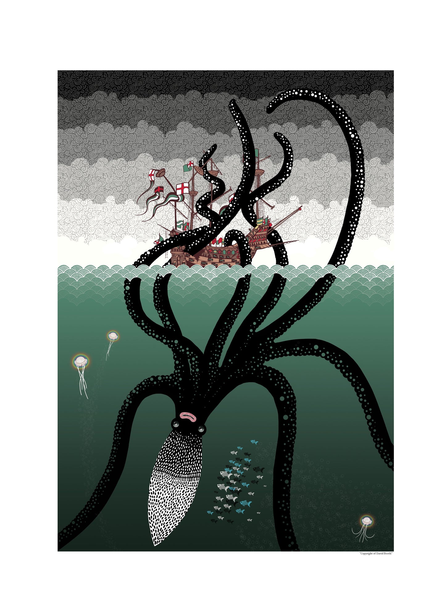 Kraken and the Mary Rose - A Rational Explanation - 30x40 Print