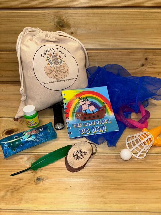 Tactile book and sensory bag set